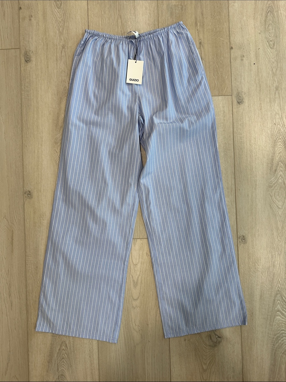 Guizio  striped lounge, pants, blue and white pattern size extra small NWT